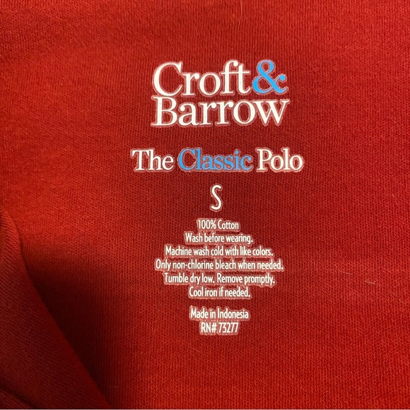 CROFT & BARROW® Essential Classic Short Sleeve Collared Shirt Red Size Small - Picture 13 of 13
